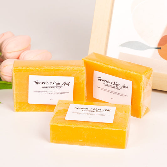 Lemon Turmeric & Kojic Acid Soap For All Skin Types - Radiant Radiant Skin Restorator For Deep Cleansing Natural Skincare For Face & Body 1pcs