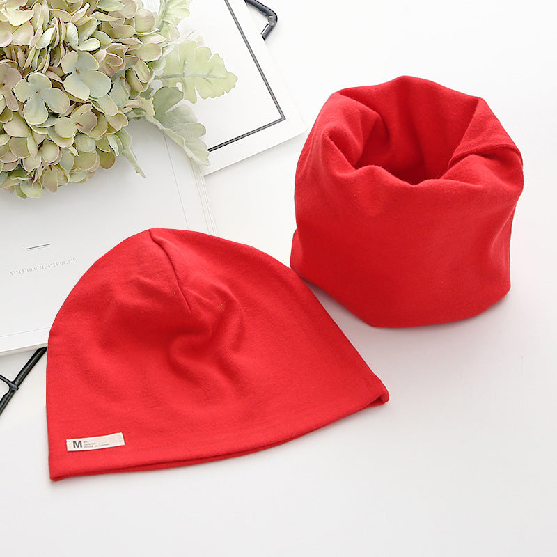 Children's Cotton Hat Scarf Two-piece Set