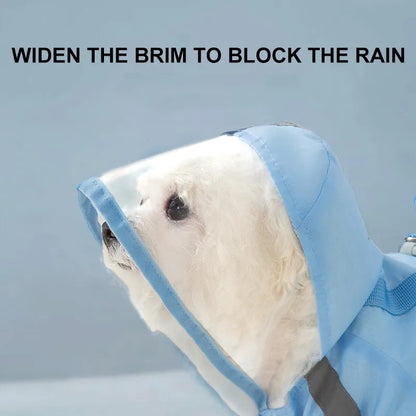 Pet Puppy Dog Raincoat Rain Jacket Coverage 4 Legs Full Body Protection Waterproof Rainboot Small Dogs Pet Teddy Raining Coat