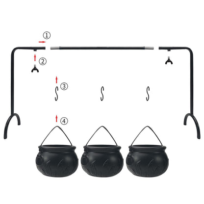 Halloween Party Decoration Witch Cauldron Serving Bowl Black Plastic Kitchen Decoration