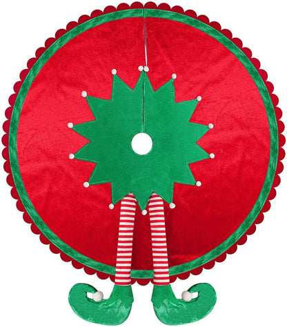 Christmas Elf Legs Decoration Car Trunk Decoration Fabric Red Stripes Big Curved Legs New Year Gift Christmas Ornaments