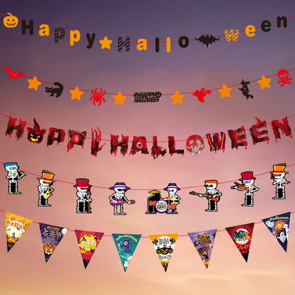 Decoration Halloween Arrangement Party Bar KTV Pull Ghost Festival Bunting Flags