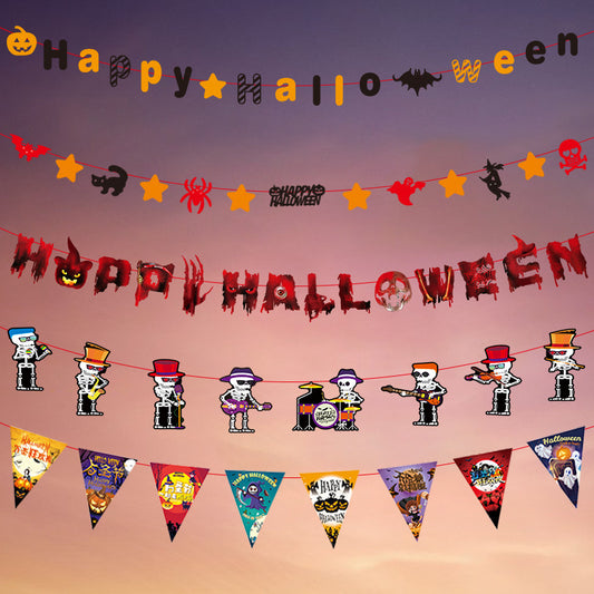 Decoration Halloween Arrangement Party Bar KTV Pull Ghost Festival Bunting Flags