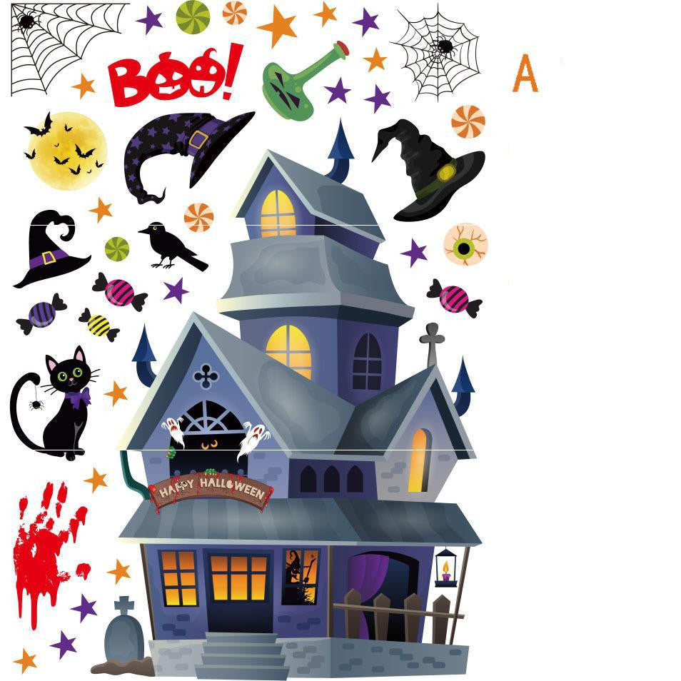 Halloween Scene Decoration Window Glass Door Stickers