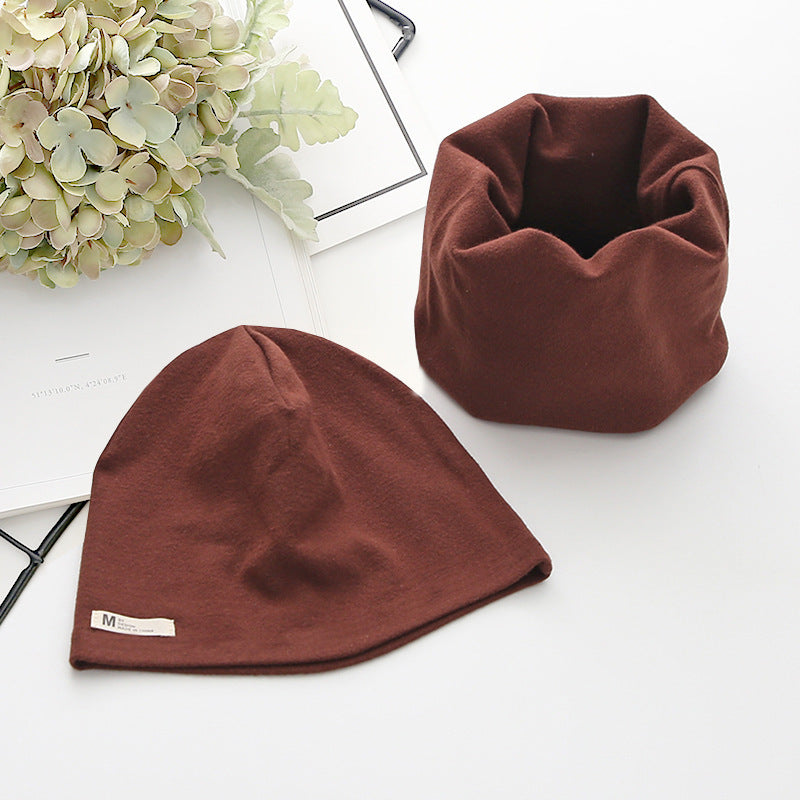 Children's Cotton Hat Scarf Two-piece Set