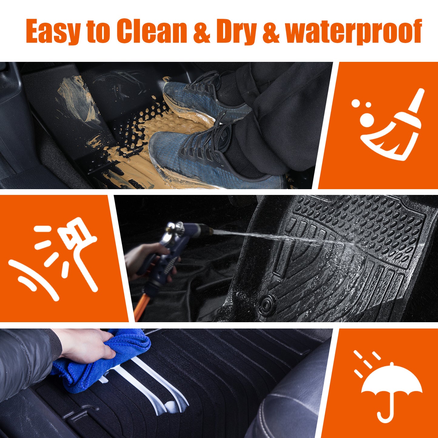 TPE Rubber Car Floor Mats All-Weather For 08-12  Accord