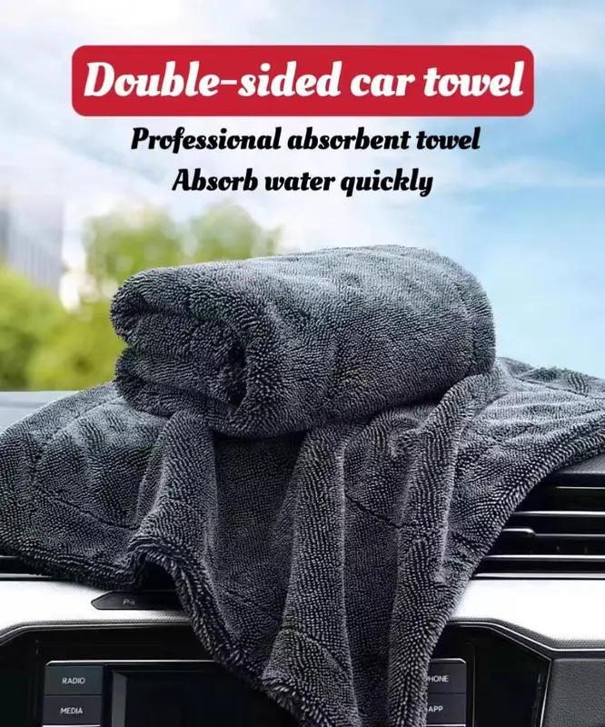 KLCB No-streak, No-scratch, No-water-stain Car Drying Towel Premium Microfiber Double-twist Pile With No Edge Design For Quick And Easy Drying