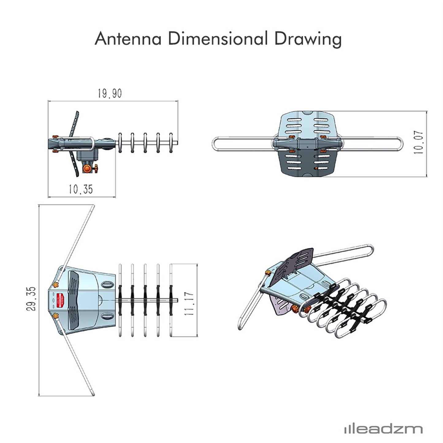 Outdoor Antenna, Without Bracket, 360 Degree Rotation Of US Spec