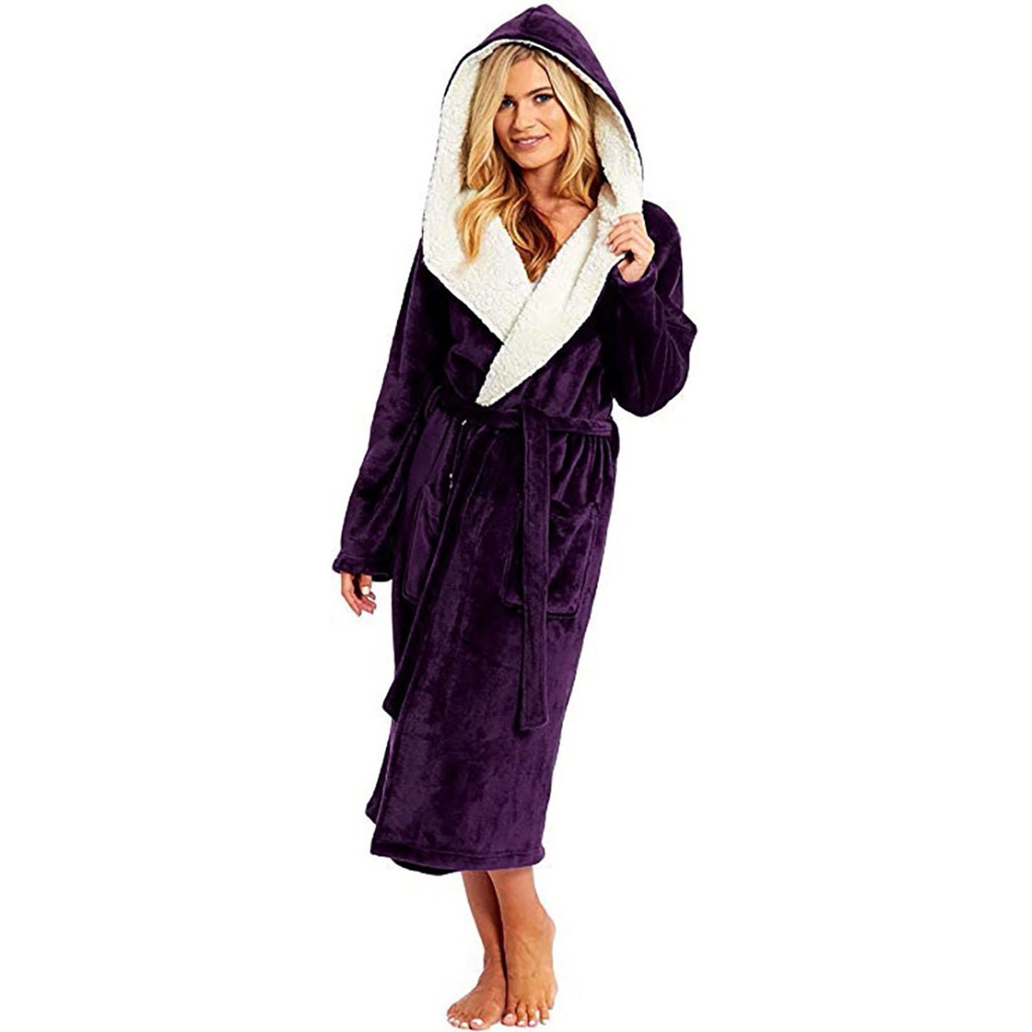 Women's Long Bathrobe Nightgown With Belt