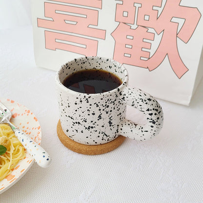 Sesame Dot Splashed Ink Mug Nordic Ceramic Mug Milk Mug