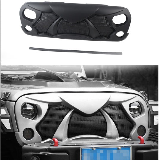 Viper Front Grille Grid Grill For 2007-2018 Je Ep Wrangler Rubicon Sahara Sport JK,JKU, Matte Black