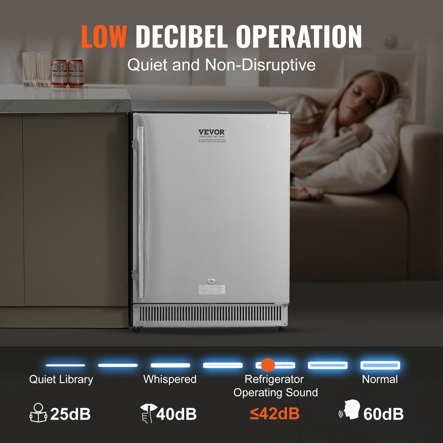 24' Outdoor Beverage Fridge Cooler 150QT Beer Refrigerator Indoor Outdoor