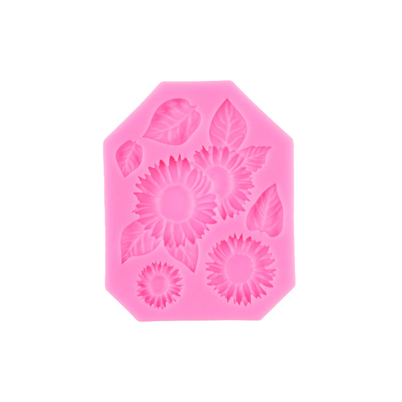 Cake Silicone Mold Sunflower Flower Leaves Pastoral