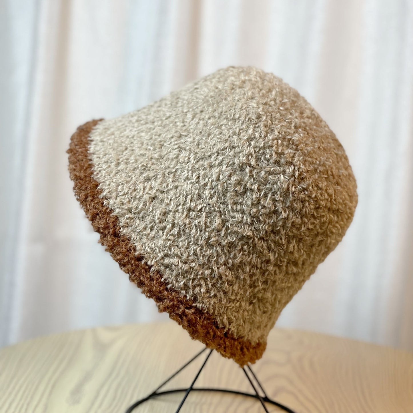 Women's Striped Plush Bucket Hat