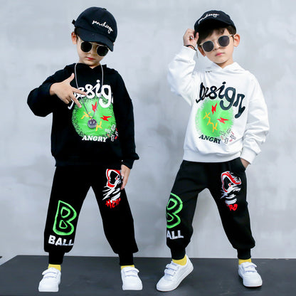 Middle-aged Children's Long-sleeved Sweater Two-piece Sports Leisure